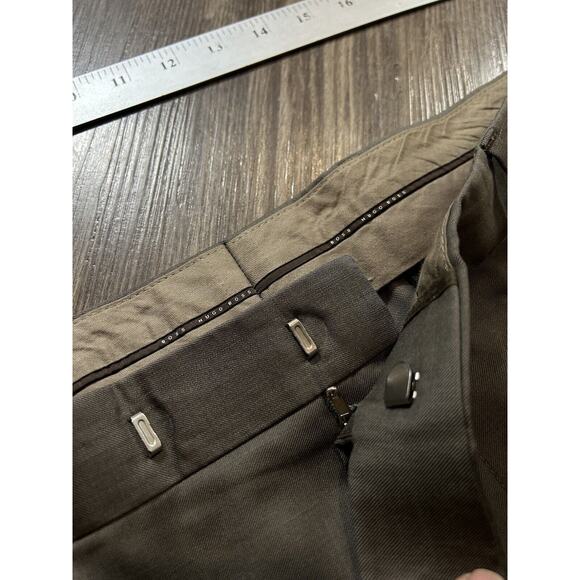 Hugo Boss Pants Mens 36R Gray Flat Front Polyester Suit Dress‎ Trousers - Picture 5 of 9